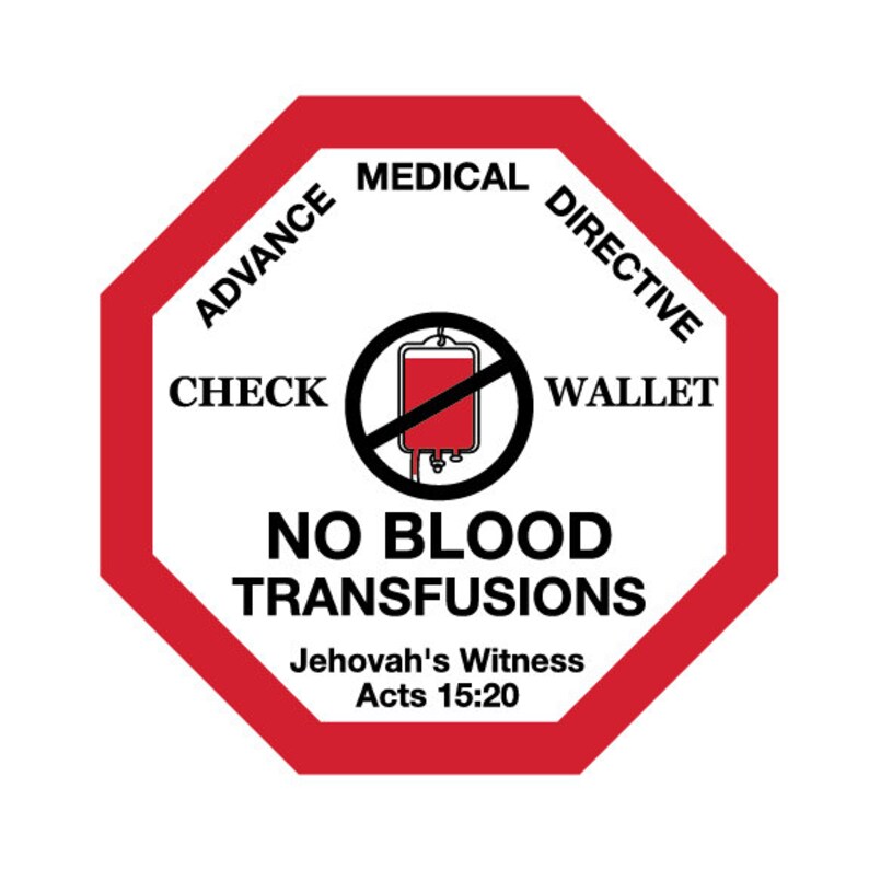 JW No Blood Transfusions Window Cling 3x3 for car | Etsy