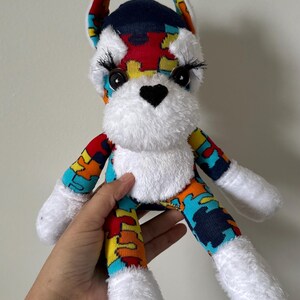 Autism Awareness Schnauzer Sock Dog