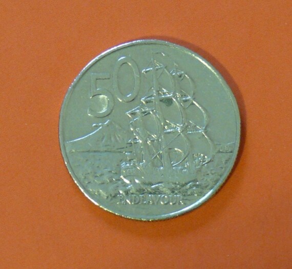 Q New Zealand 1987-20 Cents Copper-Nickel Coin Elizabeth II Kiwi bird