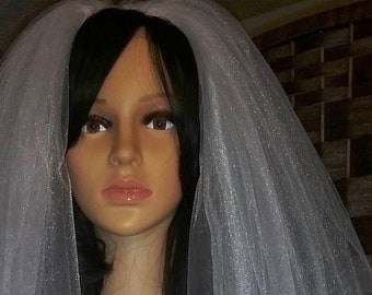White Classic Two Tier Bridal Veil