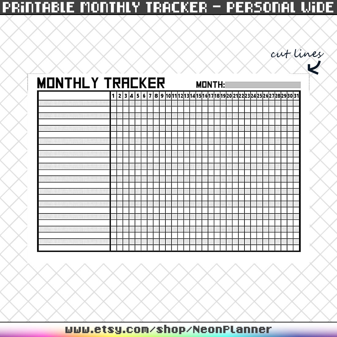 Monthly Tracker Template Monthly Tracker Template