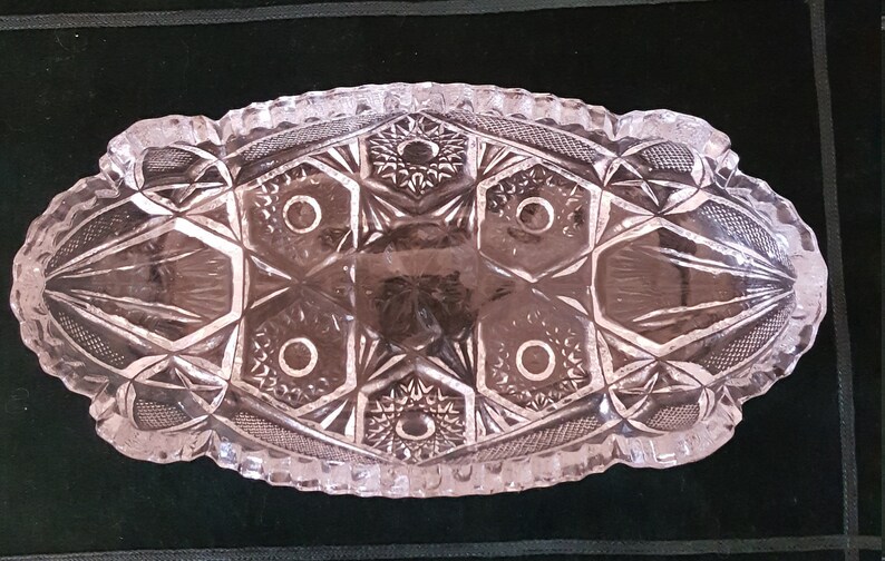 Vintage Brilliant Deep Cut CRYSTAL GLASS Celery Dish 11 | Etsy