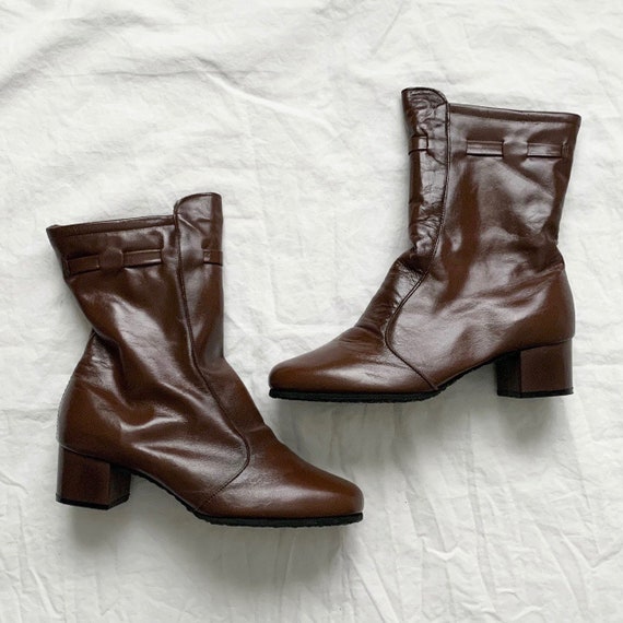 Vintage Leather Fur Lined Boots