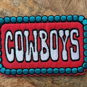 Cowboys hat patch 3.5&quot; x 2&quot;, embroidery patch, trucker hat patch
