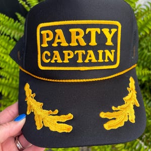 Gorra de camionero Party Captain, parche bordado, accesorio para navegación