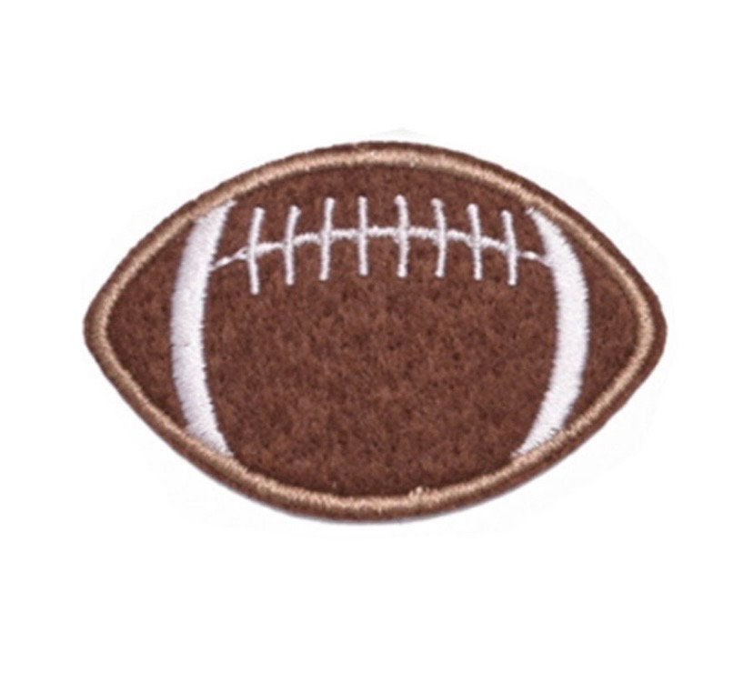 Football iron on hat patch 2" x 1.5", embroidery patch, trucker hat patch, sports patch, football