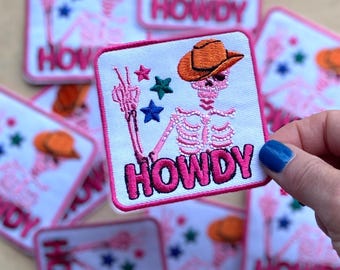 Toppa Ricamata Scheletro Con Cappello Da Cowboy E Chitarra – 9,6 X 5,5 Cm, Da Cucire O Stirare, Ideale Per Giubbotti, Borse E Zaini
