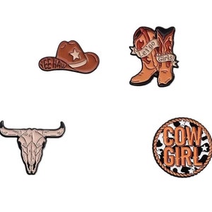 Szpilki emaliowane do czapek typu trucker w stylu western, szpilki dekoracyjne, akcesoria do czapek trucker, szpilka emaliowana