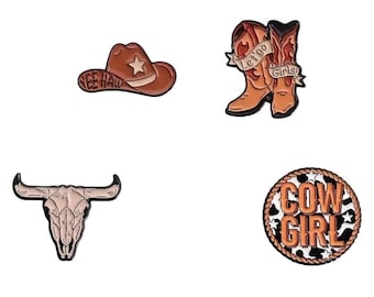 Western Trucker hat enamel pins, decorative pins, trucker hat accessories, enamel pin