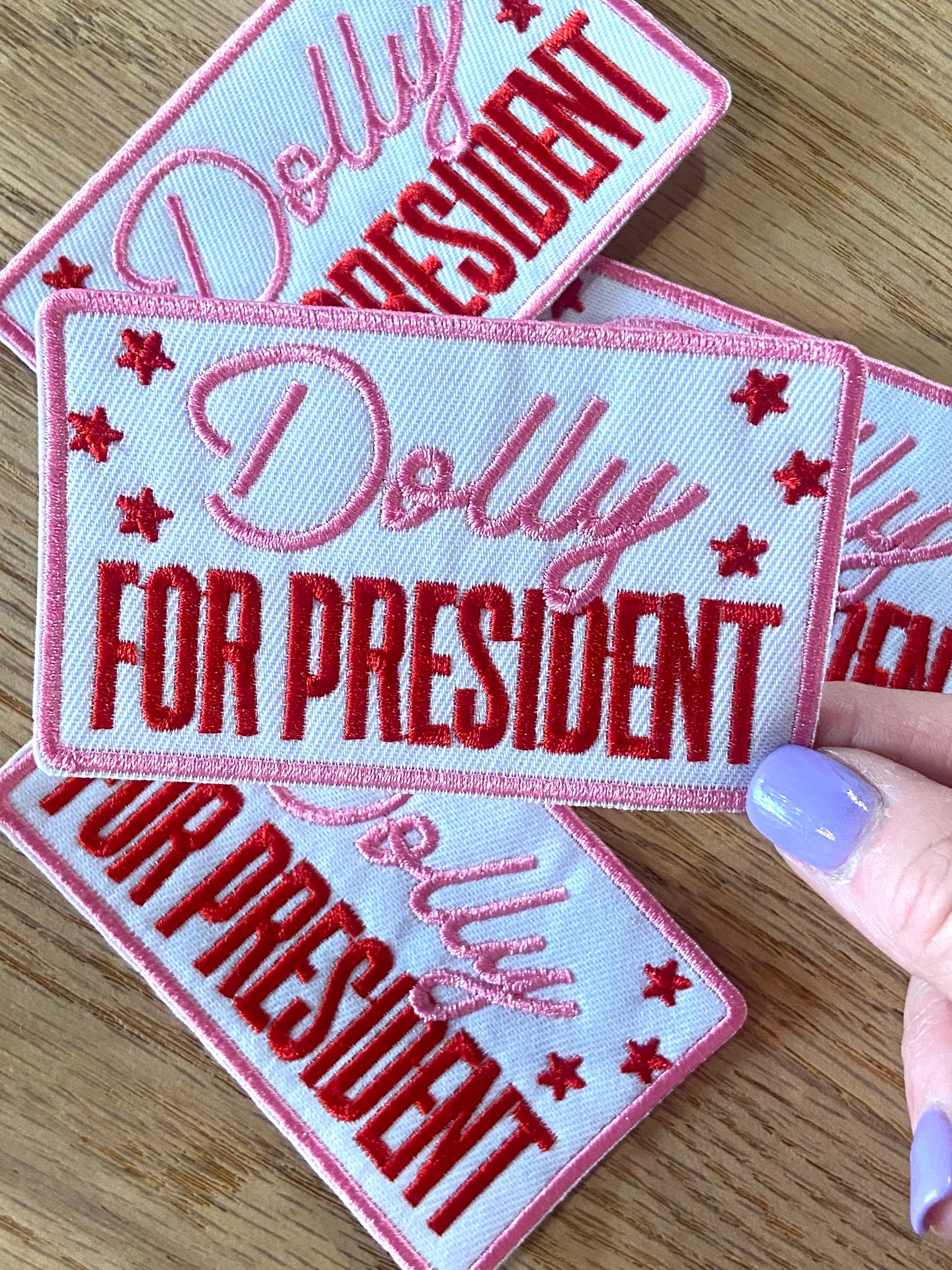 Retro Vintage Style 80s Country Dolly For President Embroidered patch Flat Bill Dolly for President Patch - Etsy main image 4