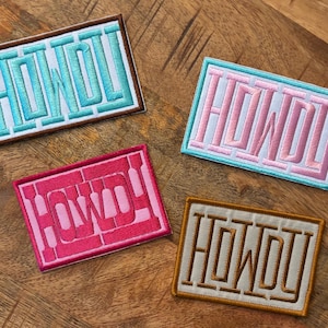 Howdy hat patch , embroidery patch, trucker hat patch