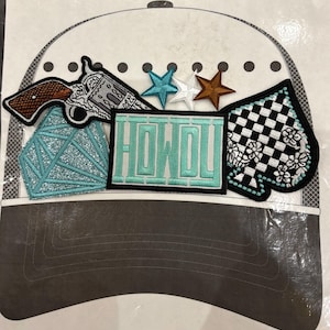 Howdy Western Ready to Press Hat Patch Design, embroidery patch, trucker hat patch