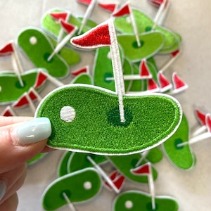 Parche para gorra "Hoyo en uno de golf" de 2,25" x 2", parche bordado, parche para gorra de camionero, parche de golf