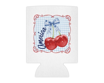 Kirsch Illustration Dosenkühler | Personalisierte Namensoption