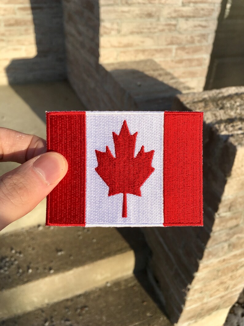 Canadian Flag Embroidered Patch Sew on 2.5x3.5 Etsy
