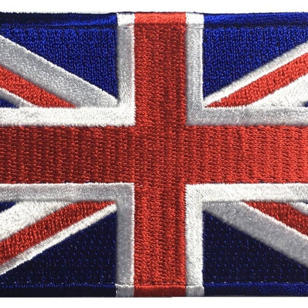 Étiquette de bagage brodée drapeau britannique (NE JAMAIS CASSE!)