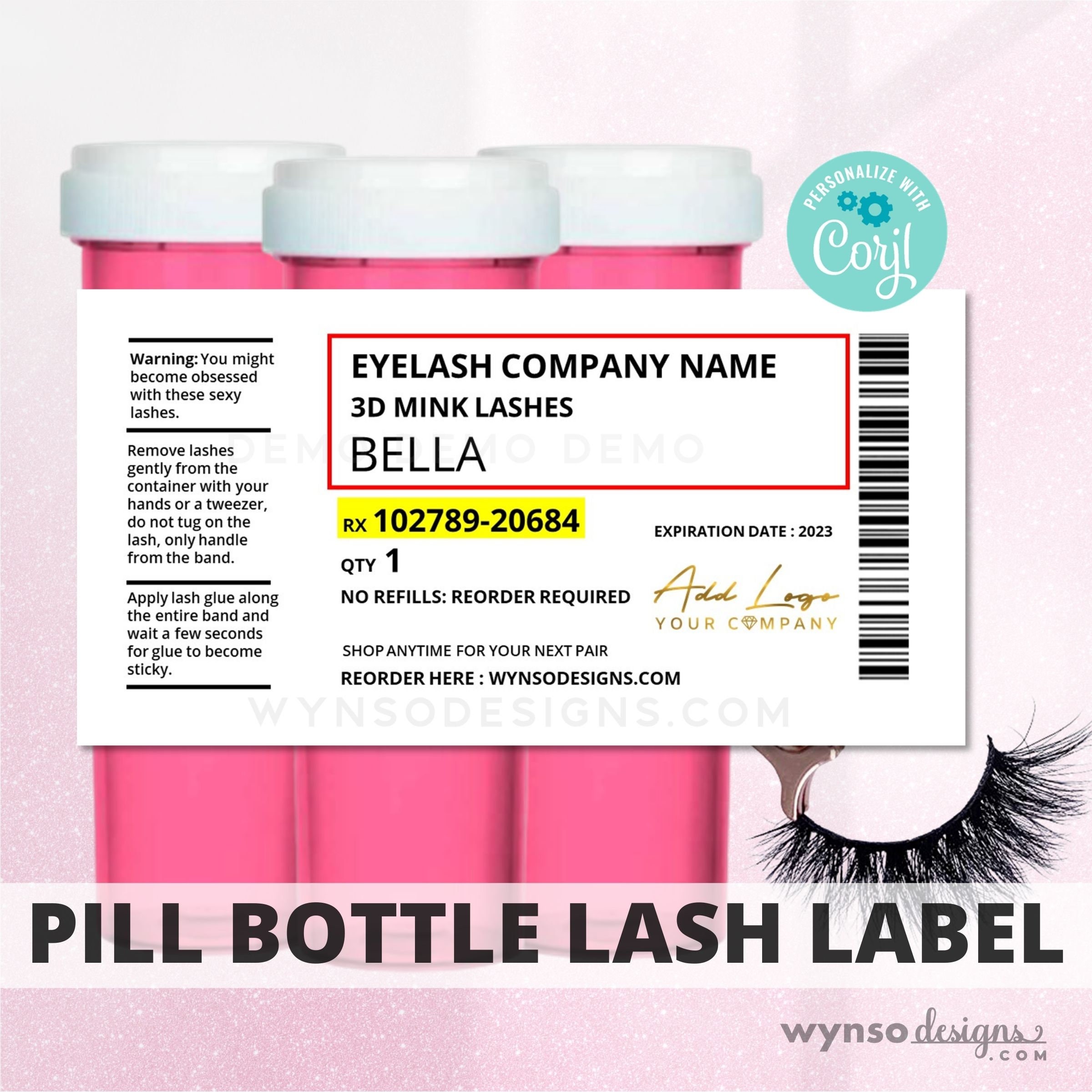 Pill Bottle Lash Label Template prescription labels for  Etsy With Regard To Prescription Labels Template