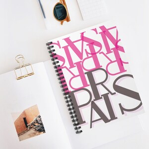 Parijs - Spiral Notebook - Typografie - Gifts for Her - Parijs - Frankrijk - Kaarten - Cadeau voor hem - Expat - Travel Gifts - Expats - Ruled LIne