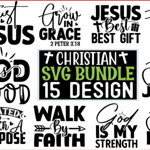 Christian Bundle SVG, Scripture Bundle, Instant Download, Bible Verse Bundle, Cut Files for Cricut, Religious SVG, Jesus, God, Faith, PNG