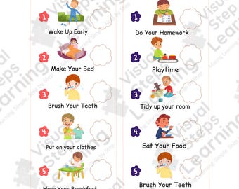 Tagesablauf für Kinder | Visueller Stundenplan, Morning & Night (druckbare PDF)