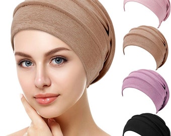 Cover All Head wrap -Slouchy Beanies Womens Headwear Sleeping Beanies Head Wrap Hat Soft Stretchy Elastic Headwear