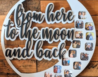 Van hier naar de maan en terug foto houder Laser cut bestand