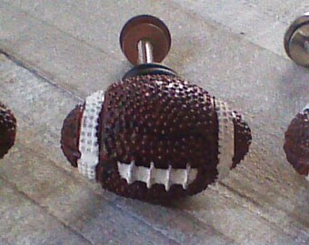 Set Of 3 Football Drawer Knobs Football Dresser Drawer Pulls Etsy