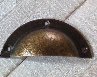 Antique Bronze Cup Drawer Pulls, Kitchen Cabinet Handles