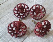 Rustic Red Faucet Drawer Knobs, Distressed Knobs, Farmhouse Handles, Industrial Dresser Drawer Pulls, Rustic Desk Cabinet Handles