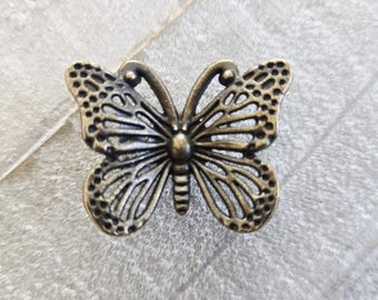 Tiradores de cajón con forma de mariposa: Bronce antiguo, mini tiradores de cómoda con un toque original.