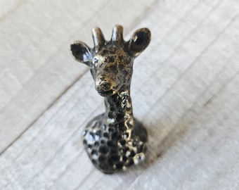 Giraffe Drawer Knob: Antique Bronze Cabinet Pull, Jungle Decor
