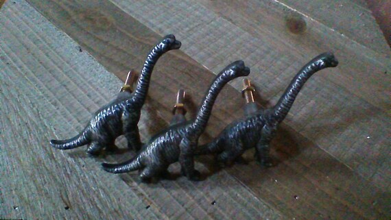 Set Of 3 Dinosaur Drawer Knobs Dinosaur Decor Handles Etsy