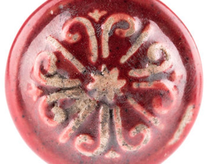 Ceramic Red Drawer Knobs Distressed Vintage Inspired Knobs Etsy