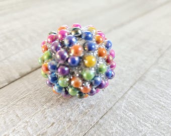 Rainbow Knobs, Rainbow Ball drawer pulls, Whimsical Knobs, Fantasy Inspired Handles, Dresser Drawer Pulls, Desk Cabinet