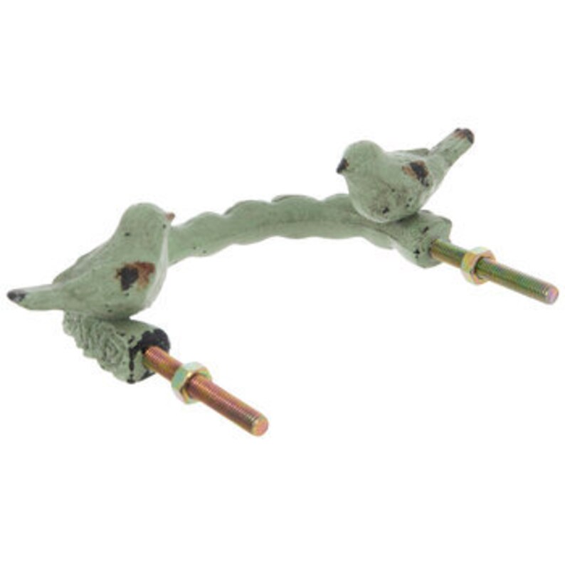 Bird Drawer Pull Rustic Green Drawer Pulls Distressed Knobs Etsy