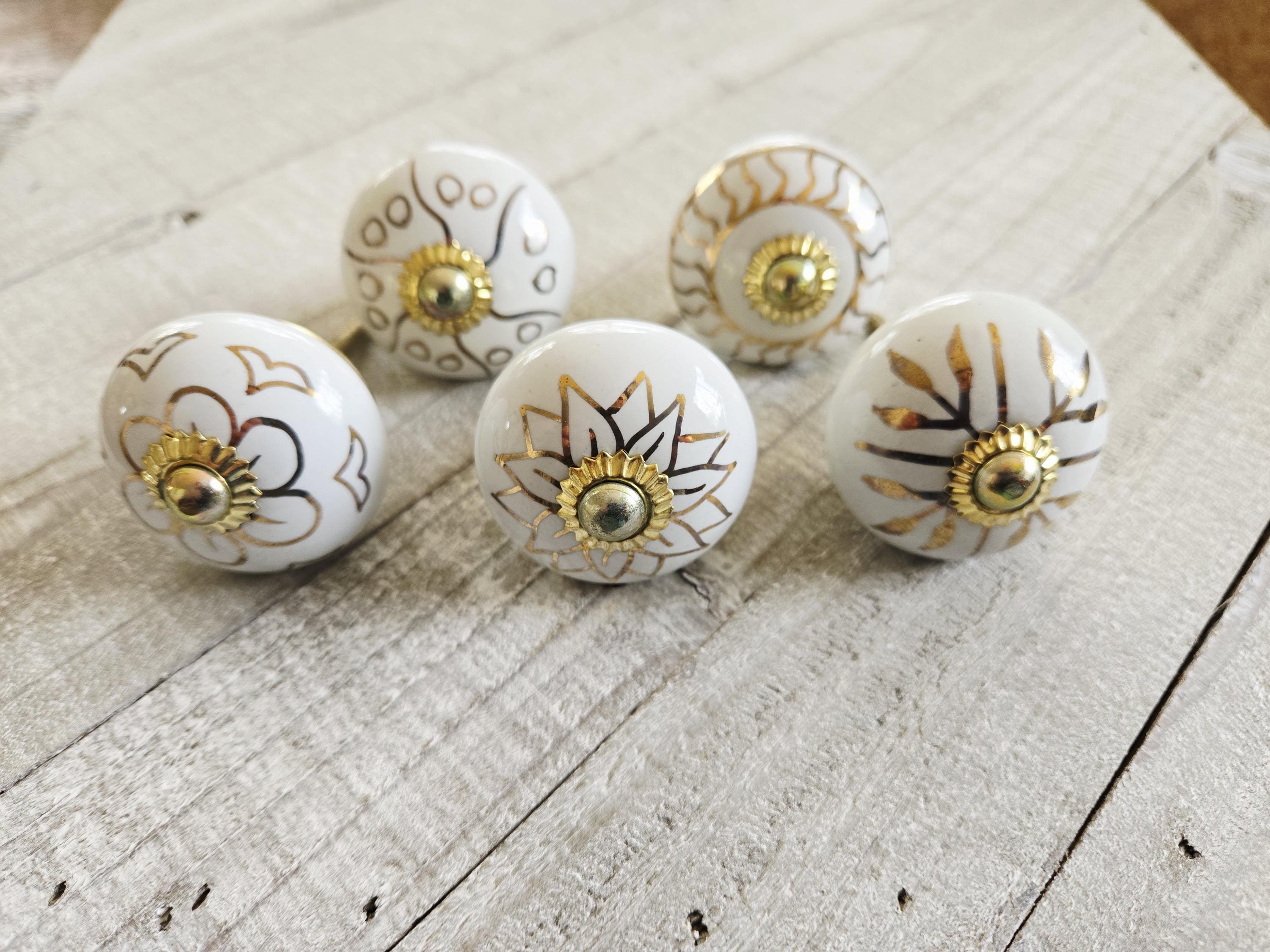 white and gold dresser knobs Adding Gold Hardware to Dresser & Nightstands