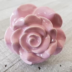 Ceramic Flower Knobs, Pink Rose Drawer Knobs, Vintage Inspired Knobs, Farmhouse Handles, Dresser Drawer Pulls, Desk Cabinet