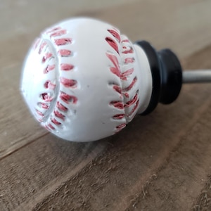 Baseball Drawer Knobs, Baseball Handles, Boy Dresser Drawer Pulls, Desk Handles, 1 1/8&quot; Sports Nursery Decor