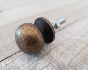 Victorian Ball Drawer Knobs, Antique Brass Handles, Round Gold Copper Dresser Drawer Pulls, Circle Vintage Inspired Kitchen Cabinet Handles