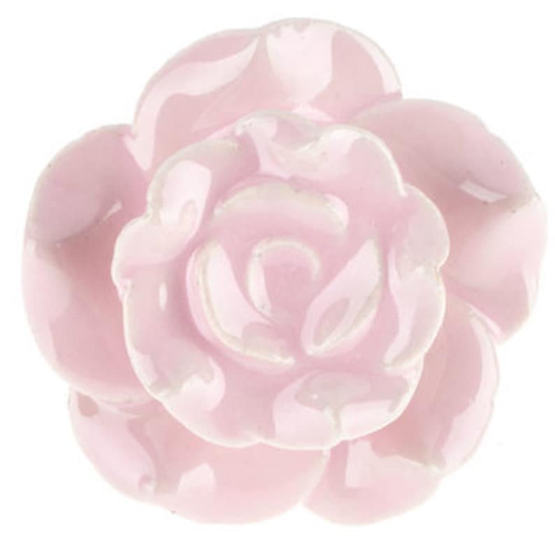 Ceramic Flower Knobs Pink Rose Drawer Knobs Vintage Inspired Etsy