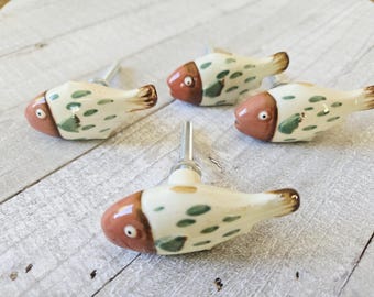 Set of 4 Fish Drawer Knob, Ocean Nautical Decor, Lakehouse, Lake Cabin Decor