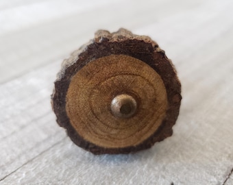 Wood Tree Stump Drawer Knobs: Rustic Cabinet Handle