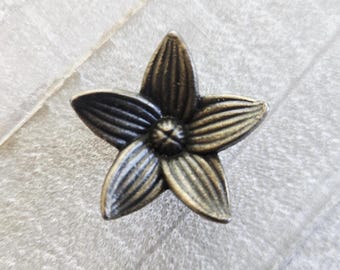 Tirador de cajón con forma de flor, tiradores de cajón de mini cómoda de bronce antiguo, decoración floral