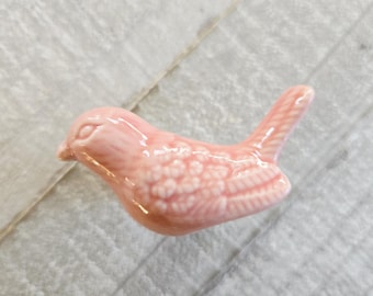 Pink Bird Knob, Drawer Knobs, Dresser Handles, Bird Decor