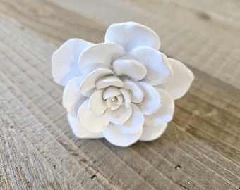 Ceramic White Drawer Knobs, Rose Vintage Inspired Knobs, Flower Classy Handles, Dresser Drawer Pulls, Desk, Cabinet, Chic Drawer Knobs Girly