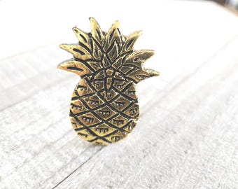 Gold Pineapple Drawer Knobs: Vintage Inspired Antique Brass Handles