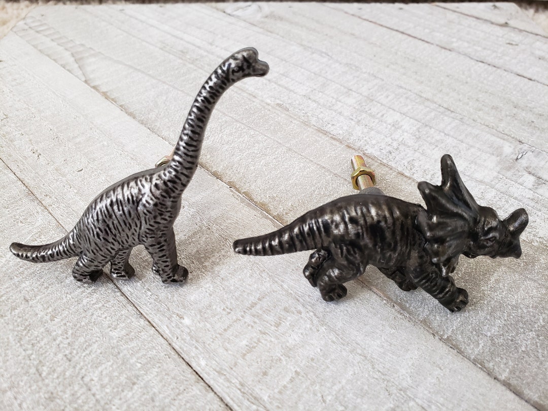 SET OF 2 Dinosaur Drawer Knobs, Dinosaur Decor Handles, Dresser Drawer