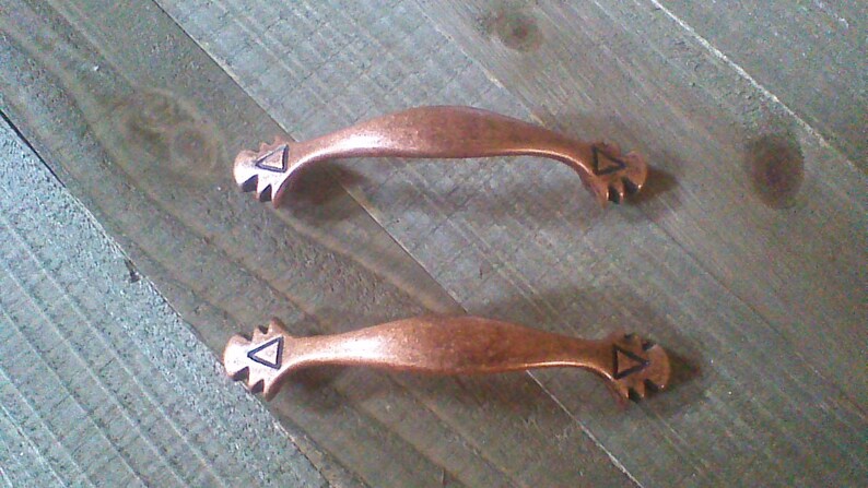 Rustic Copper Drawer Pulls Copper Handles Southwest Drawer Etsy