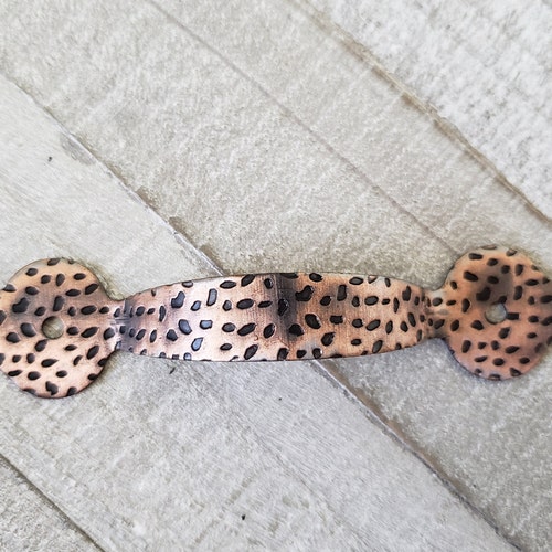Rustic Drawer Pulls Hammered Copper Handles Weathered Copper Etsy