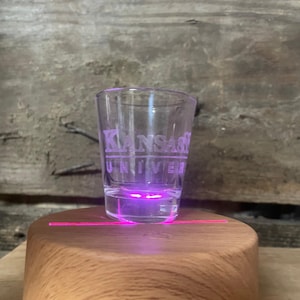Kansas State University on 1.75oz shot Glass Official Affinity Licensed Product - K-State - Powercat